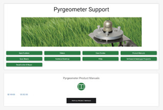 Product support information for pyrgeometers.