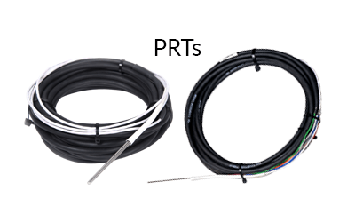 Two styles of Platinum Resistance Thermometers (PRTs).